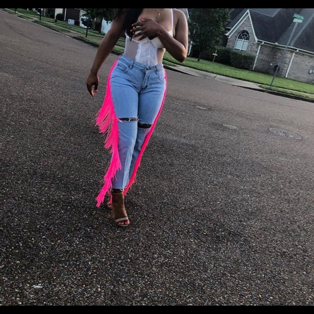 Custom Fringe Jeans - Picture 2 of 4